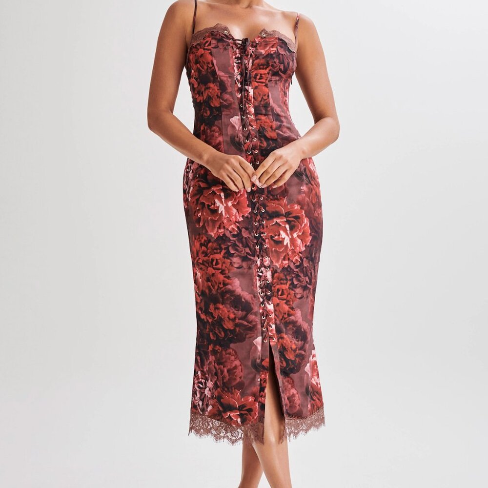 Meshki Makayla Lace Peony Midi Dress: Small - Picture 5 of 10